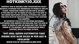 Горячая анальная королева Хоткинкиджо принимает безумный синий дилдо в ее задницу и пролапс - порно видео